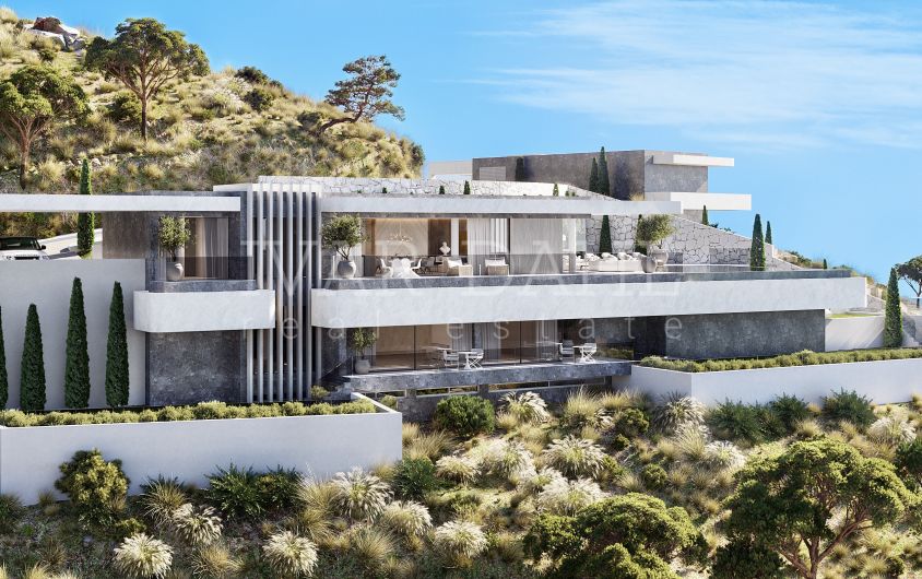 Benahavis, ny lyxig modern villa med den bästa kustnära utsikten över Marbella och omgivningen