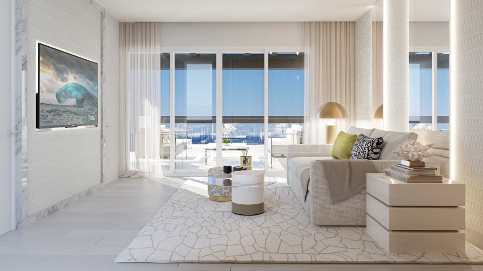 Marbella Golden Mile, Marina Puente Romano, frontline beach duplex-penthouse for sale