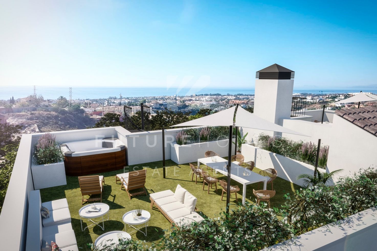 Beautiful Andalusian style penthouse with solarium located within a new gated community in El Paraiso, Benahavis