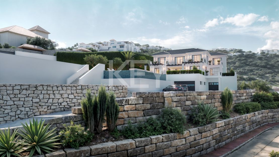 Contemporary off-plan villa with panoramic sea and mountain views in La Mairena, Marbella East