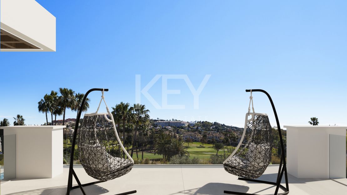 Ultra modernas villas con frontales vistas al golf en Los Flamingos Golf, Benahavís