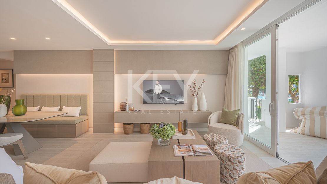 Lujoso apartamento en planta baja de 3 dormitorios en Puente Romano Resort con vistas al entorno idílico