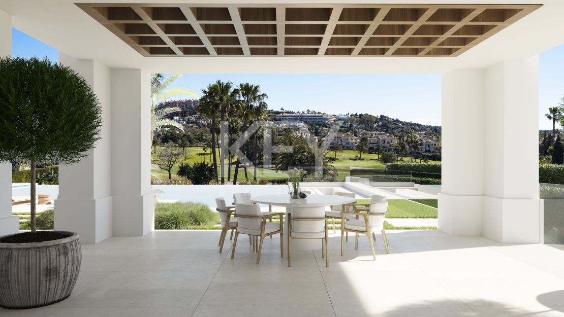 Spacious plot with frontline golf views for sale in Los Flamingos Golf, Benahavís
