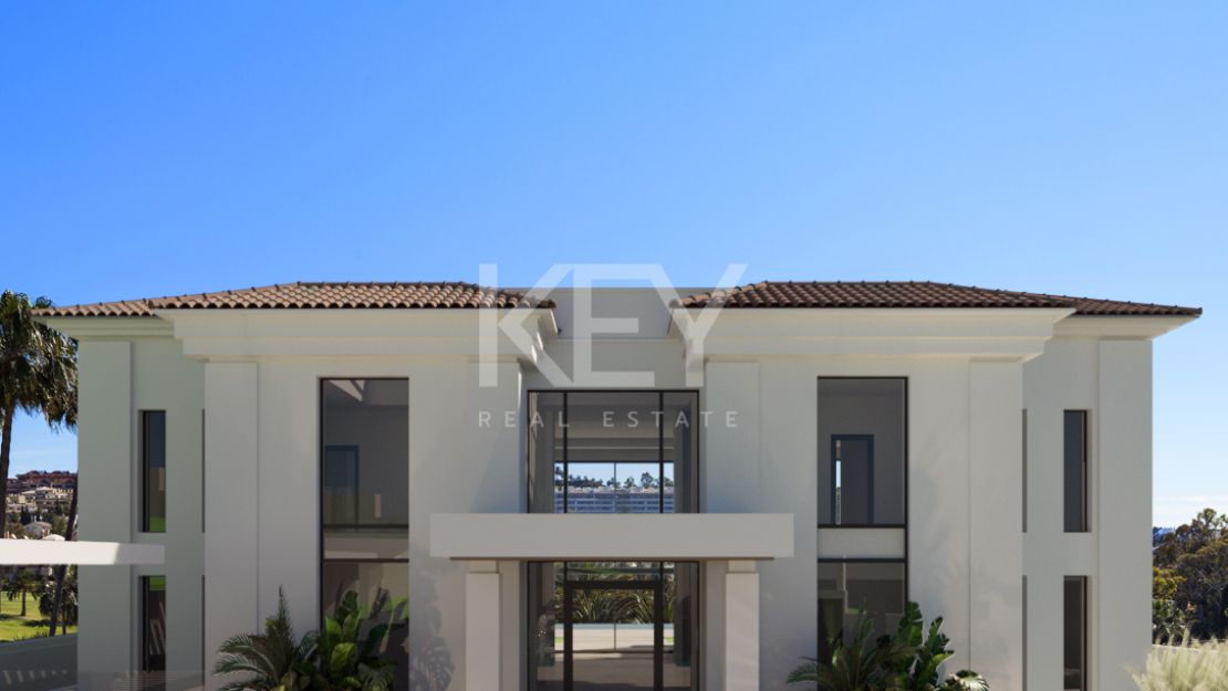 Spacious plot with frontline golf views for sale in Los Flamingos Golf, Benahavís