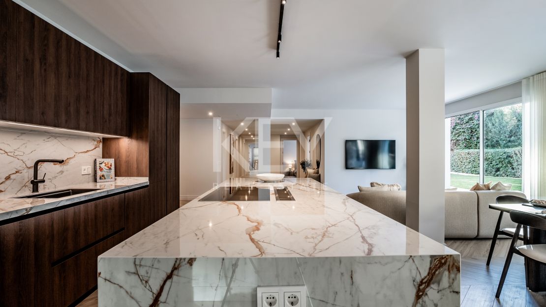 Unique ground floor apartment for sale on the iconic Golden Mile, Marbella