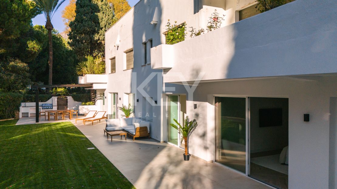 Unique ground floor apartment for sale on the iconic Golden Mile, Marbella