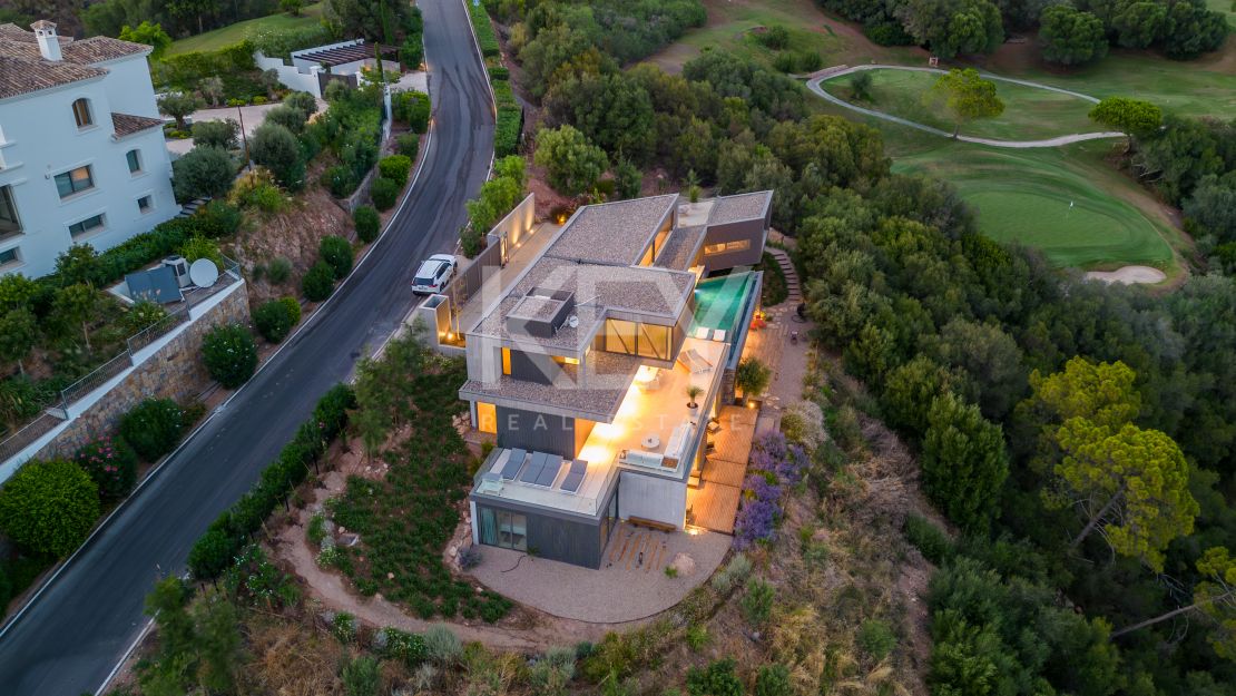 Modern villa with outstanding panoramic sea and mountain views for sale in Marbella Club Golf Resort, Benahavis