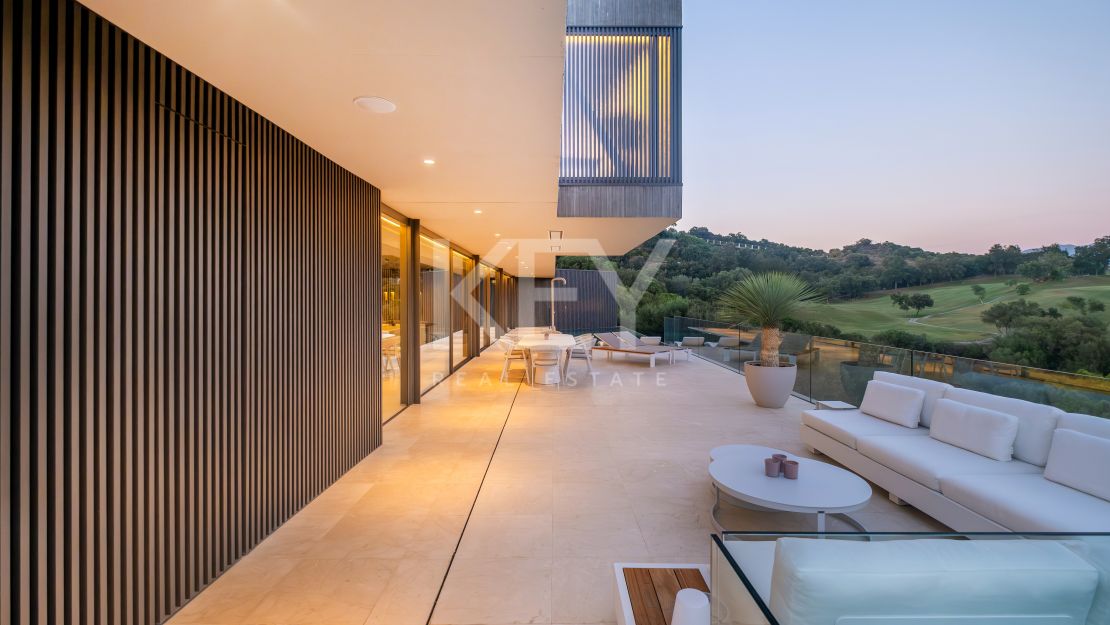 Modern villa with outstanding panoramic sea and mountain views for sale in Marbella Club Golf Resort, Benahavis