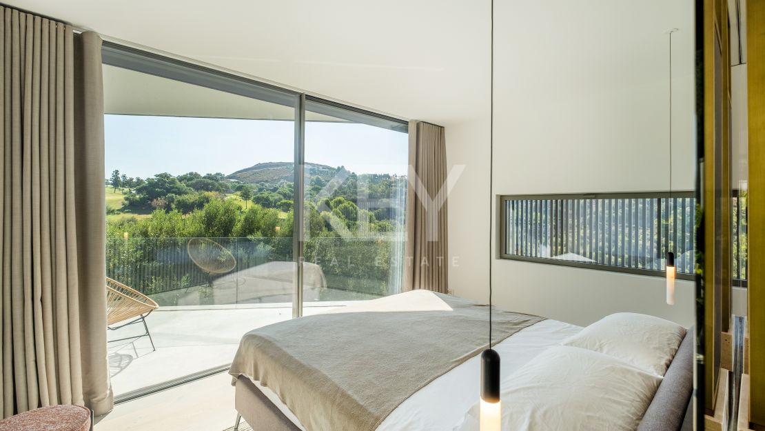 Modern villa with outstanding panoramic sea and mountain views for sale in Marbella Club Golf Resort, Benahavis