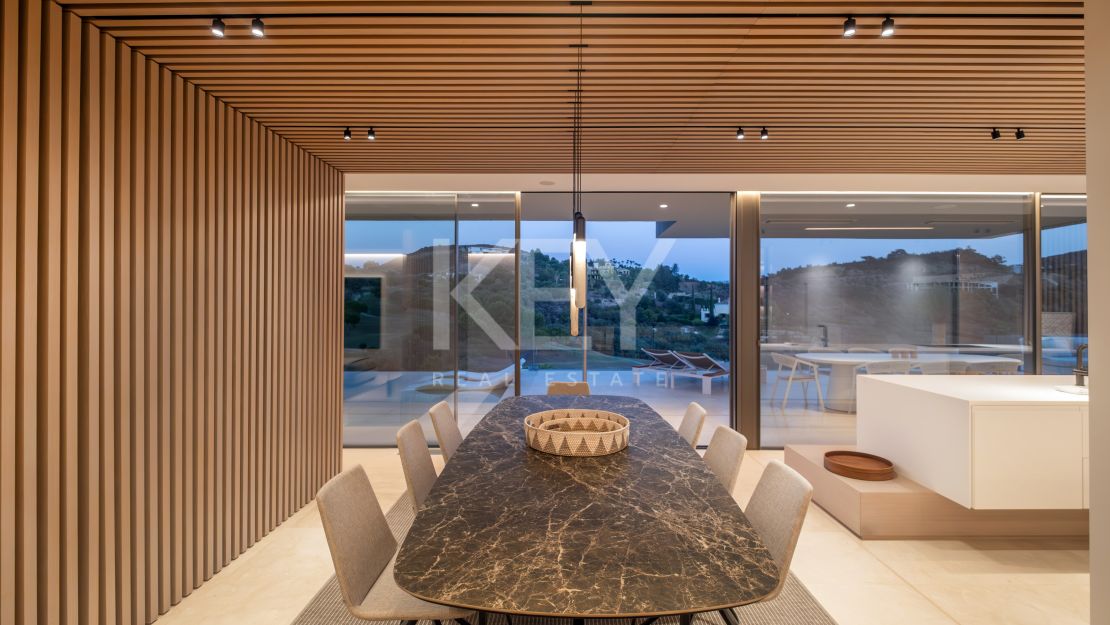 Modern villa with outstanding panoramic sea and mountain views for sale in Marbella Club Golf Resort, Benahavis