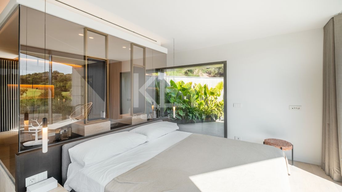 Modern villa with outstanding panoramic sea and mountain views for sale in Marbella Club Golf Resort, Benahavis