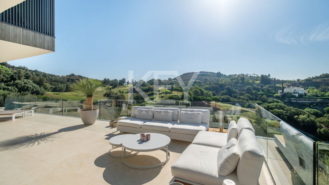 Modern villa with outstanding panoramic sea and mountain views for sale in Marbella Club Golf Resort, Benahavis