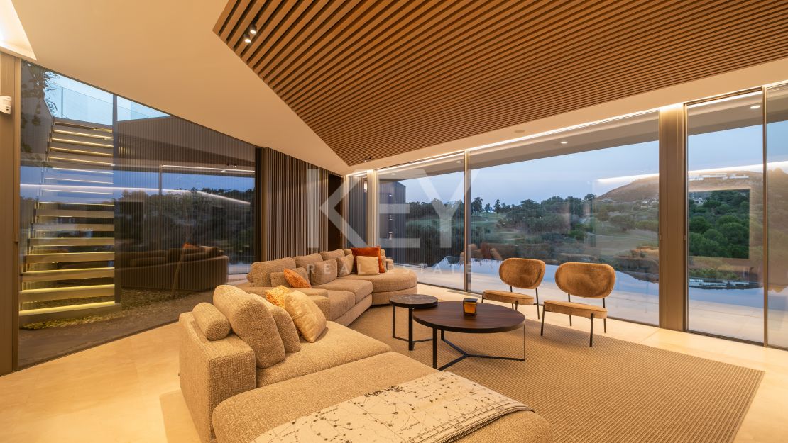 Modern villa with outstanding panoramic sea and mountain views for sale in Marbella Club Golf Resort, Benahavis