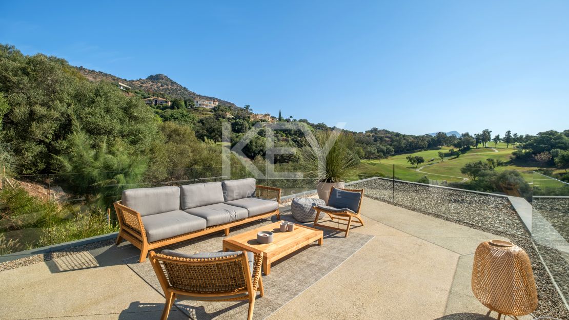 Modern villa with outstanding panoramic sea and mountain views for sale in Marbella Club Golf Resort, Benahavis