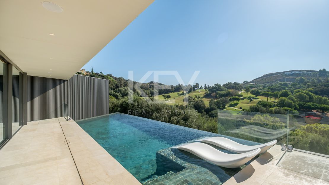 Modern villa with outstanding panoramic sea and mountain views for sale in Marbella Club Golf Resort, Benahavis