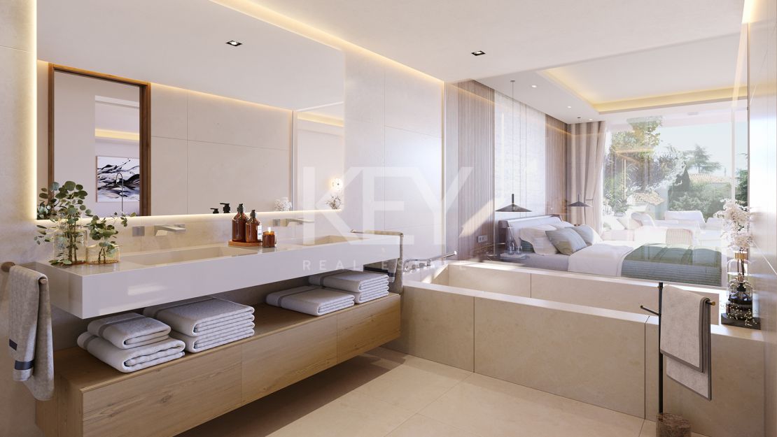 Los lujosos apartamentos en una comunidad cerrada en venta en una ubicación privilegiada en la Milla de Oro, Marbella