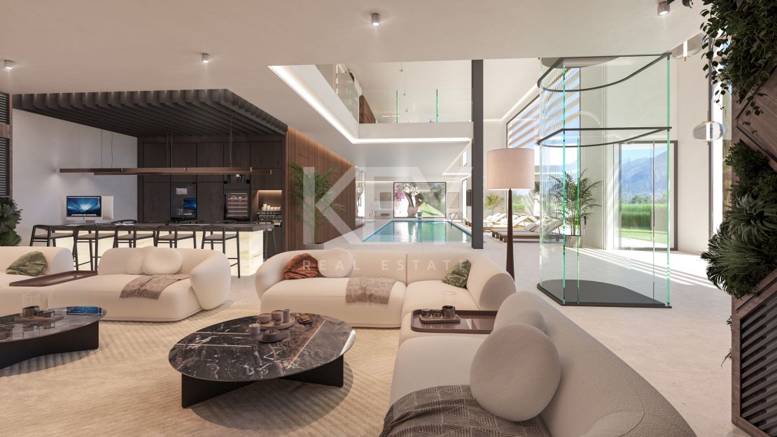 Ático dúplex de lujo con vistas al mar y a la montaña en una comunidad cerrada cerca de la Milla de Oro de Marbella