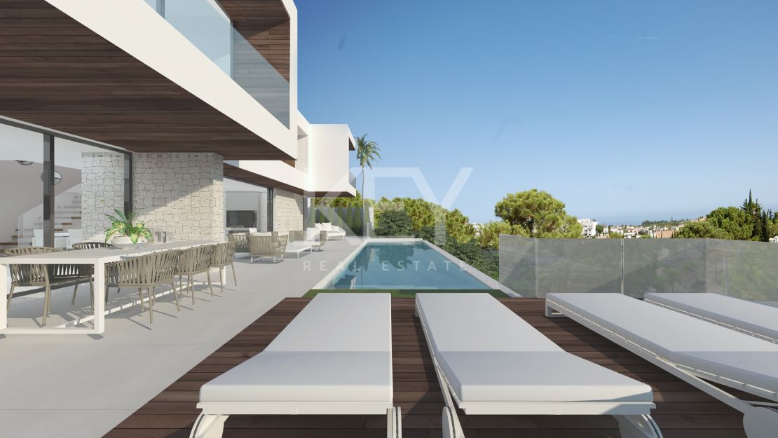 Villa contemporánea de nueva construcción con vistas al mar en La Resina Golf, Estepona