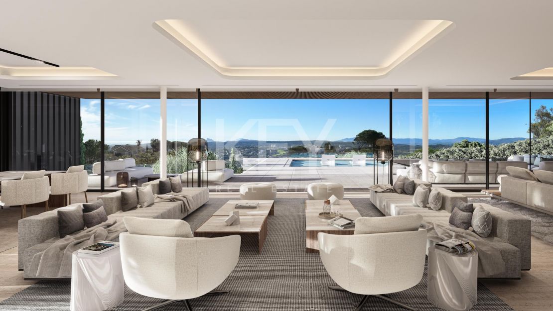 Villa de lujo moderna con vistas panorámicas al mar en La Reserva, Sotogrande