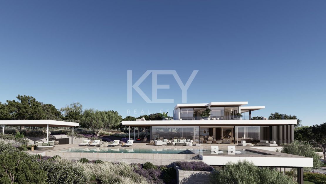 Villa de lujo moderna con vistas panorámicas al mar en La Reserva, Sotogrande