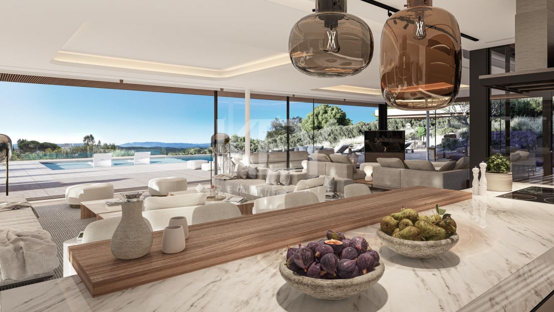 Villa de lujo moderna con vistas panorámicas al mar en La Reserva, Sotogrande