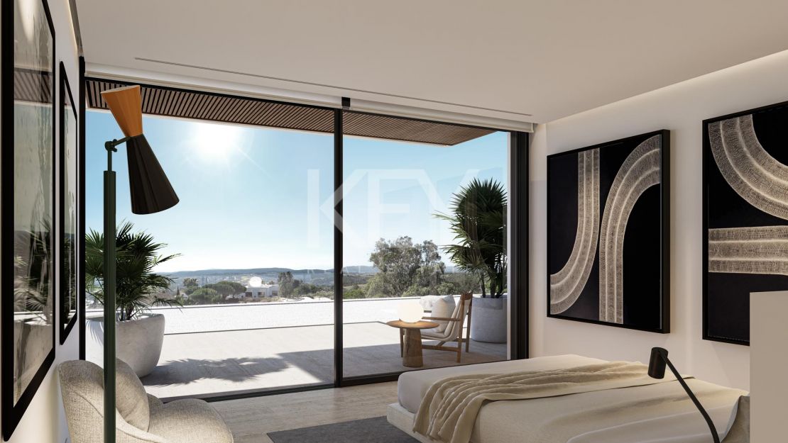Villa de lujo moderna con vistas panorámicas al mar en La Reserva, Sotogrande
