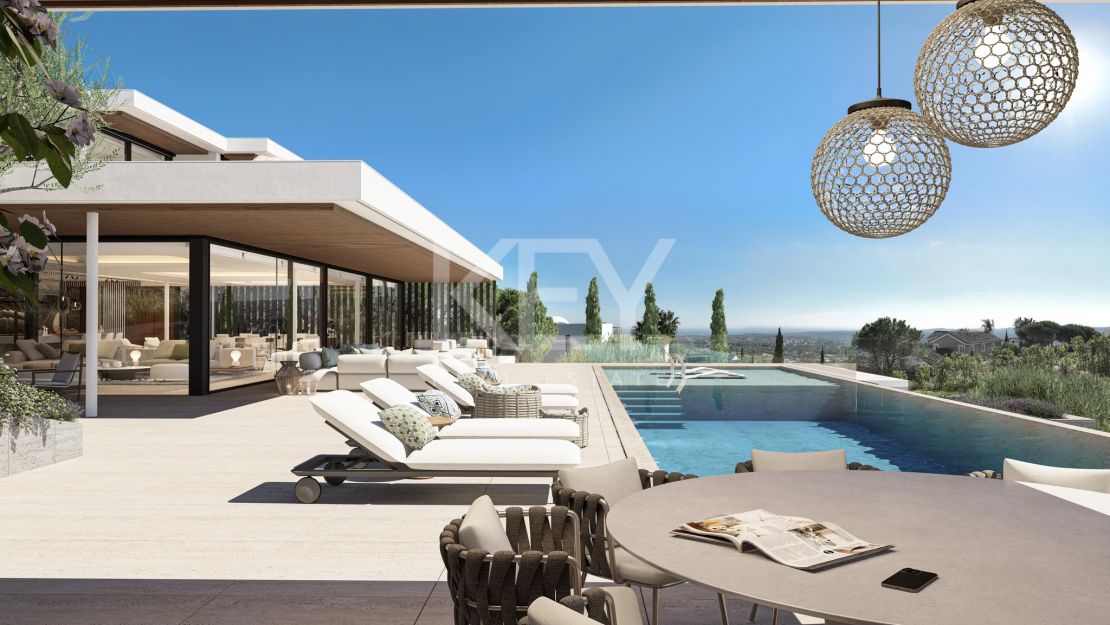 Villa de lujo moderna con vistas panorámicas al mar en La Reserva, Sotogrande