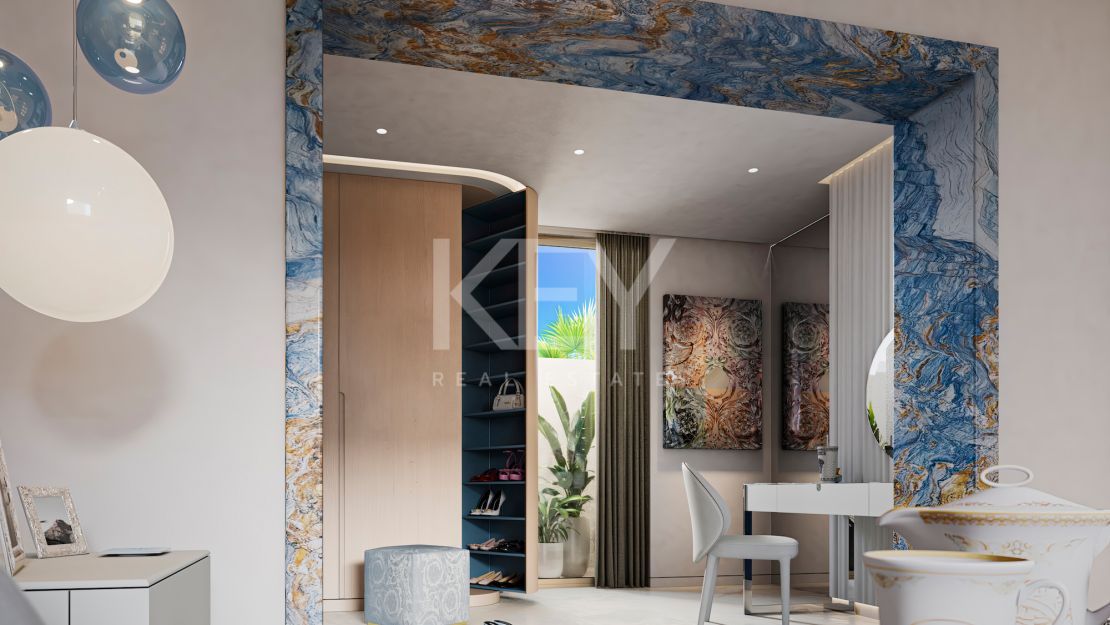 Villa de diseño con interiores Versace en comunidad cerrada, Nueva Andalucía