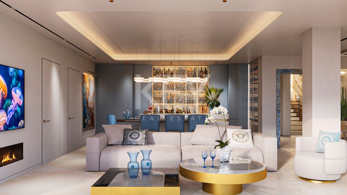 Villa de diseño con interiores Versace en comunidad cerrada, Nueva Andalucía