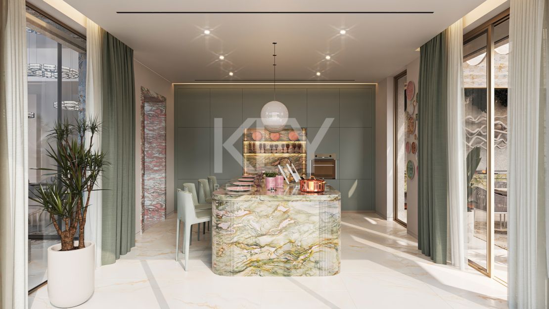 Villa de diseño con interiores Versace en comunidad cerrada, Nueva Andalucía