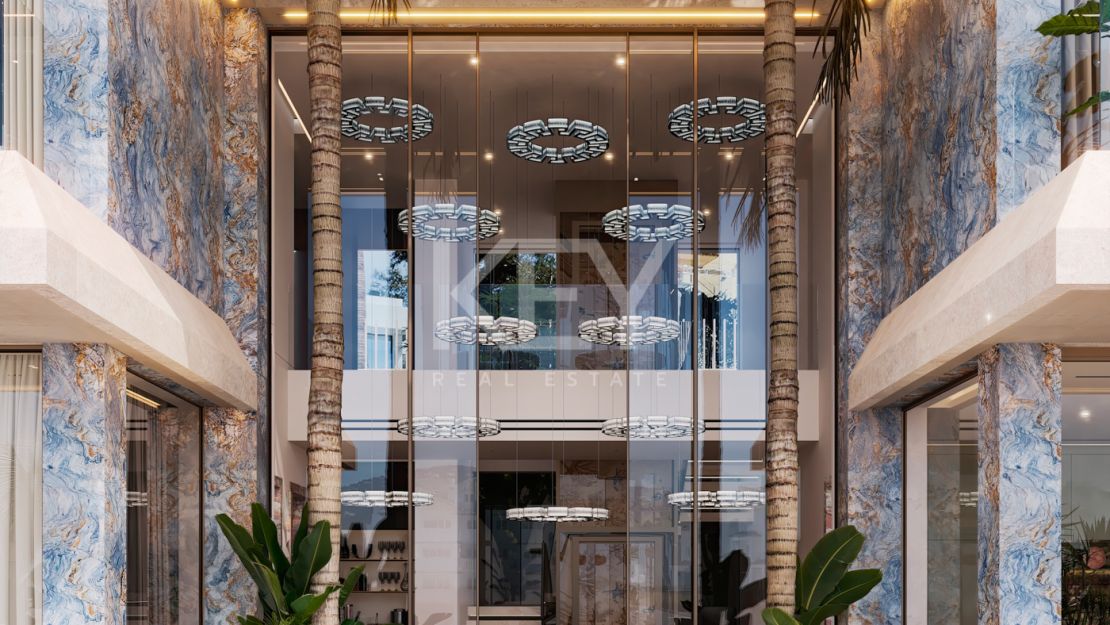 Villa de diseño con interiores Versace en comunidad cerrada, Nueva Andalucía
