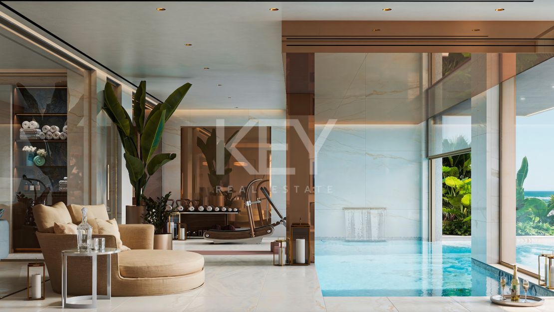Villa de diseño con interiores Versace en comunidad cerrada, Nueva Andalucía