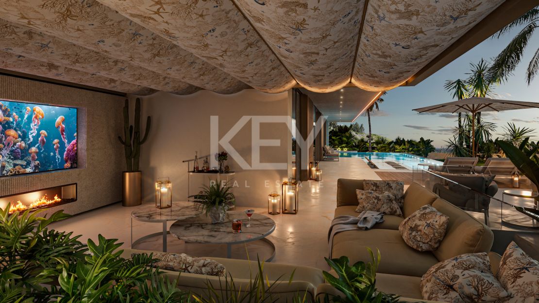 Villa de diseño con interiores Versace en comunidad cerrada, Nueva Andalucía