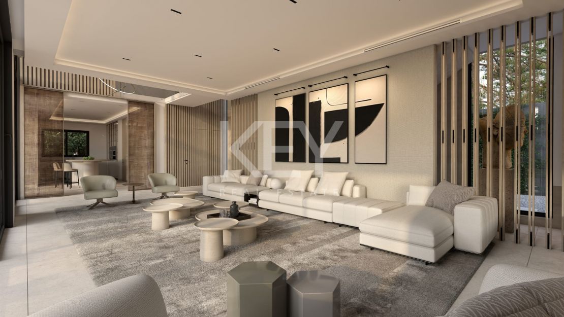 Newly built modern villa with rooftop sea view just steps from the beach in Los Monteros, Marbella East