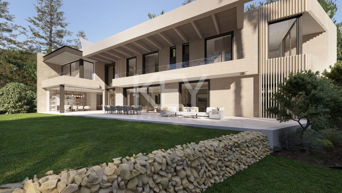 Newly built modern villa with rooftop sea view just steps from the beach in Los Monteros, Marbella East