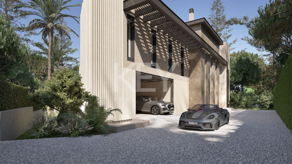 Newly built modern villa with rooftop sea view just steps from the beach in Los Monteros, Marbella East