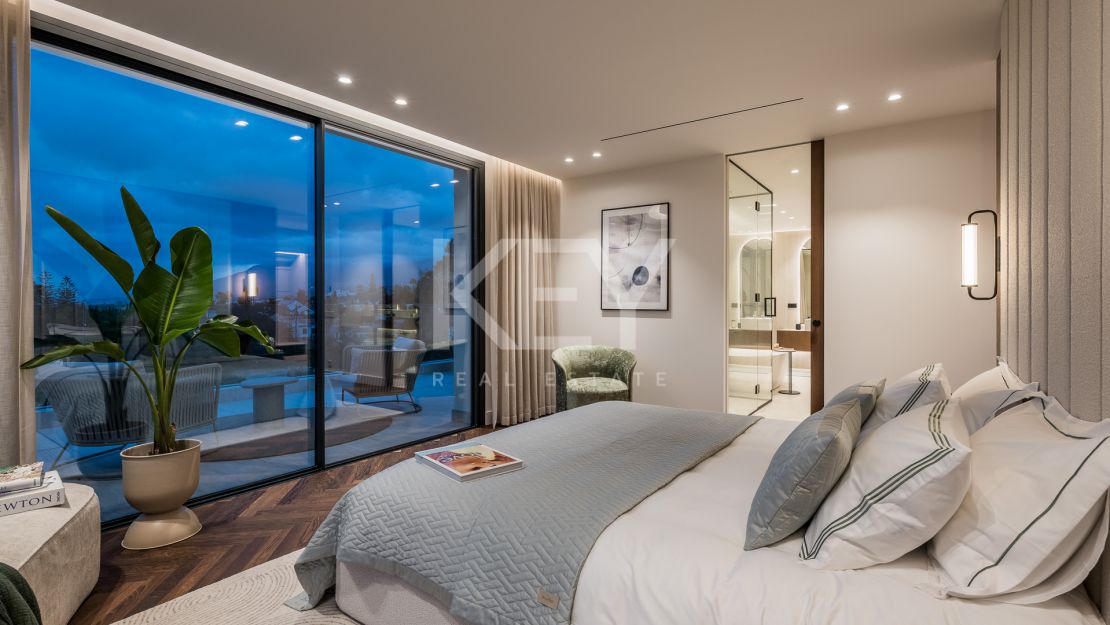 Villa de elegancia andaluza moderna con retiro privado de bienestar en El Rosario, Marbella Este