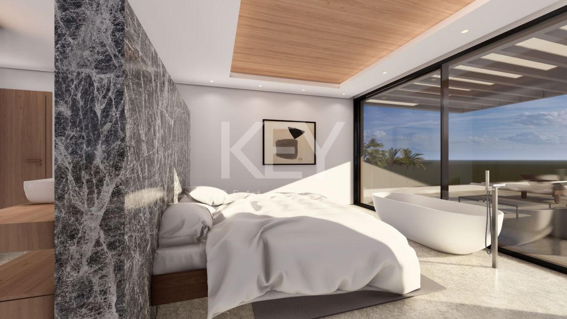 Villa contemporánea a medida: un proyecto de lujo personalizable con vistas panorámicas al mar y al golf en Los Flamingos, Benahavís