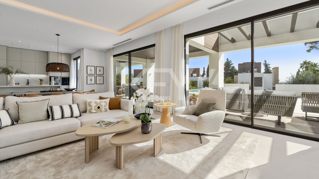 Brand new sea views villa in gated community in Golden Mile, Marbella