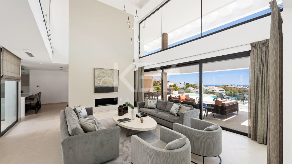La Alquería 16 - villa de lujo moderna con impresionantes vistas al golf y al mar en La Alquería, Benahavís