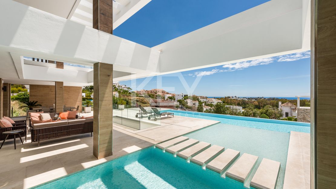 La Alquería 16 - villa de lujo moderna con impresionantes vistas al golf y al mar en La Alquería, Benahavís