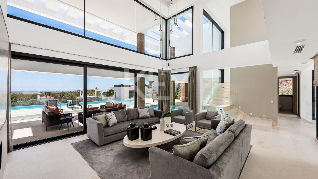La Alquería 16 - villa de lujo moderna con impresionantes vistas al golf y al mar en La Alquería, Benahavís