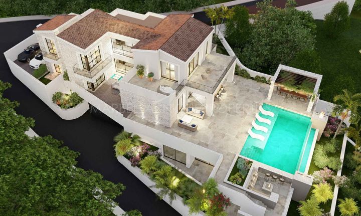 Spectaculaire villa de luxe de 5 chambres à El Herrojo, Benahavis, Marbella.