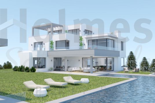 Stunning modern design project of an ECO villa with a fantastic location bordering a green zone and close to Valderrama and Almenara golf courses