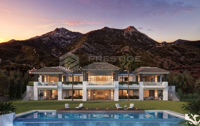 New charming villa in Sierra Blanca under construction, Cascada de Camojan, Marbella.