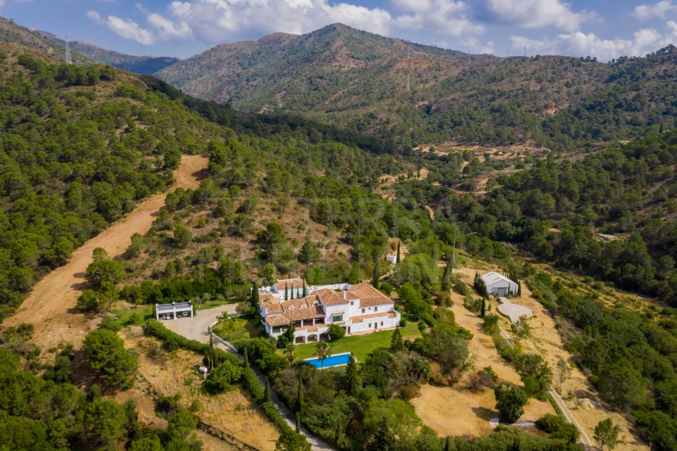 Уникальное загородное поместье в андалузском стиле с вертолетной площадкой и ангаром на продажу в Эль Велерин, Эстепона