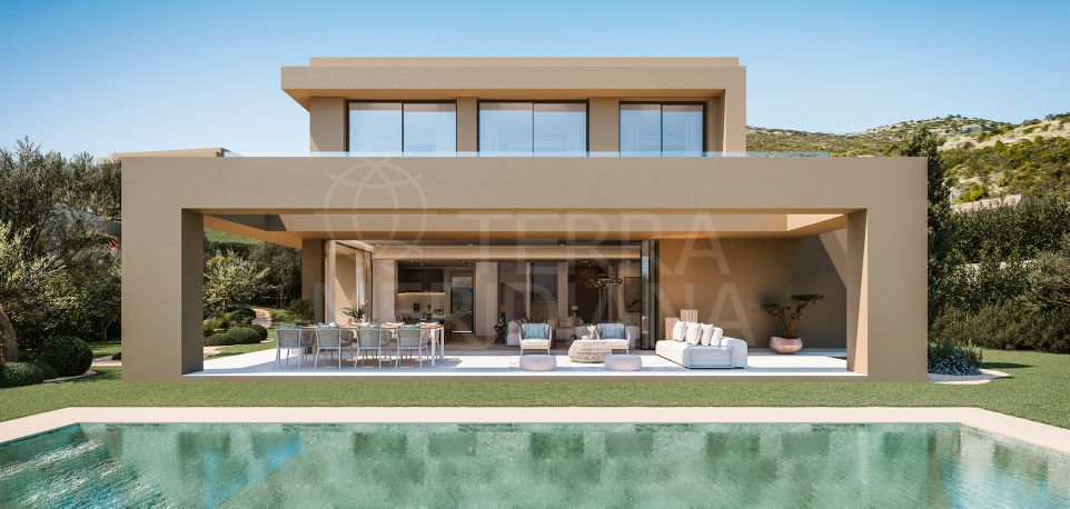 Villa sobre plano de 3 dormitorios con impresionantes vistas al mar en venta en La Finca de Jazmín, Benahavís