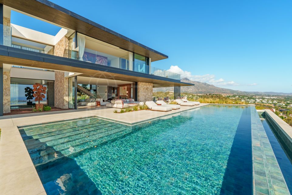 Stunning brand new 8 bedroom luxury villa with sea views for sale in Benahavis
