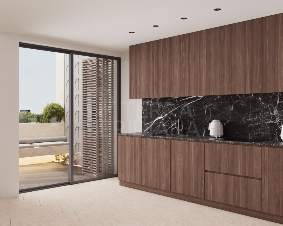 Appartement au rez-de-chaussée hors plan avec 2 chambres et vue sur la mer à vendre à Estepona New Golden Mile