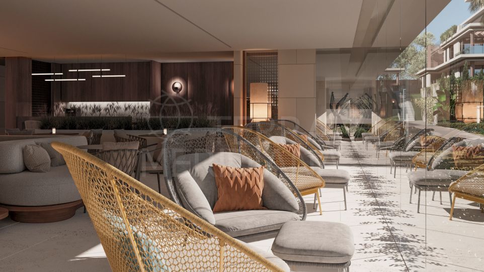 Apartamento de estilo contemporáneo de 2 dormitorios en venta en Nueva Milla de Oro de Estepona